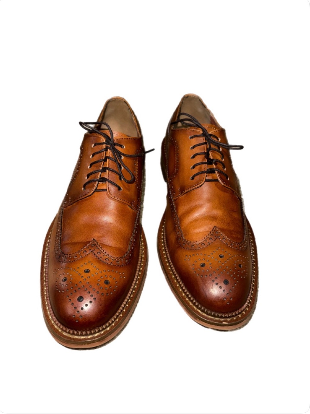 Classic Tan Leather Brogue Derby Shoes